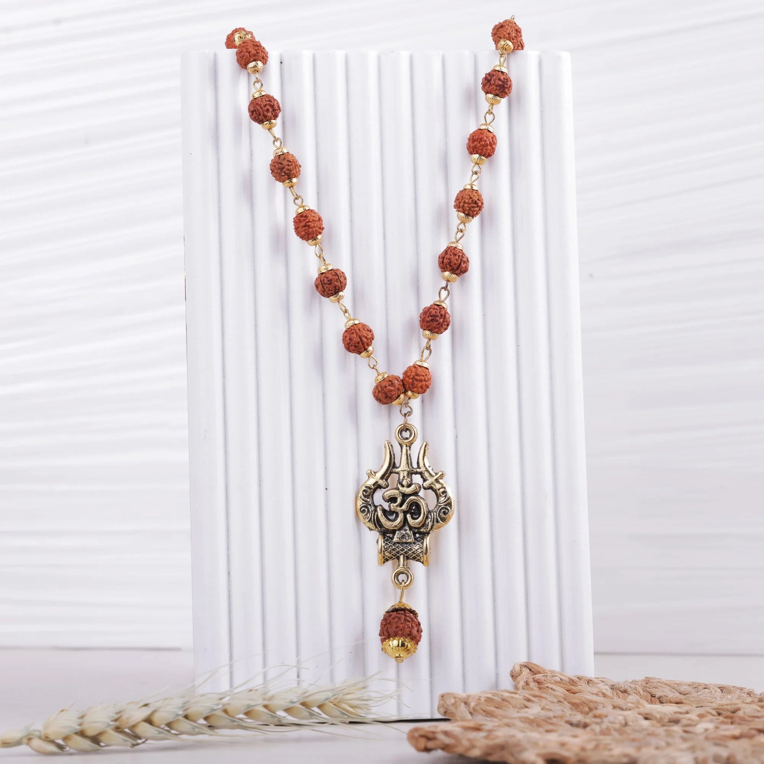 Trishul Rudraksha Mala with Bracelet Set
